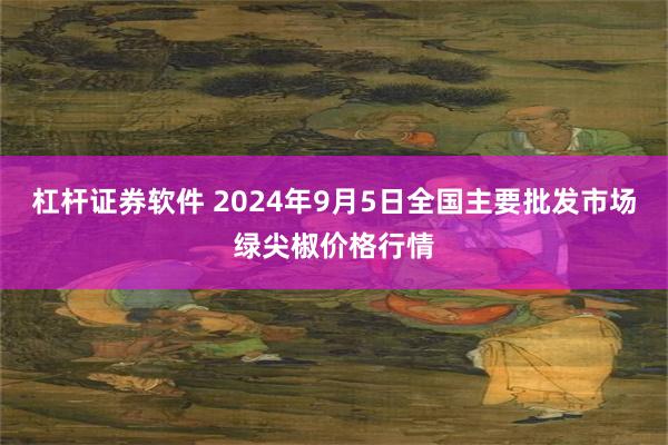 杠杆证券软件 2024年9月5日全国主要批发市场绿尖椒价格行情