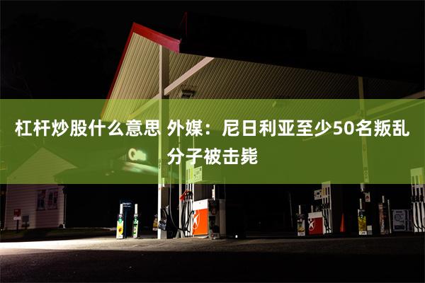 杠杆炒股什么意思 外媒：尼日利亚至少50名叛乱分子被击毙